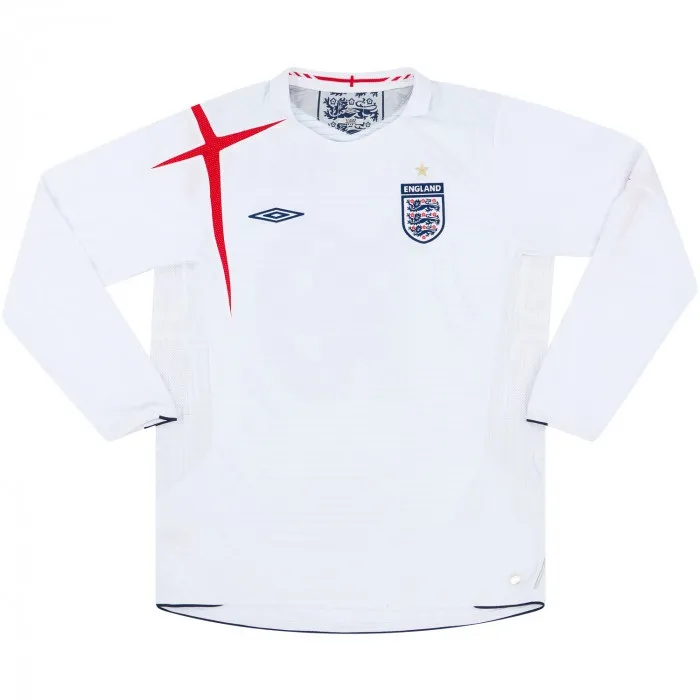 2006 England Retro Jersey Long Sleeve Replica World Cup