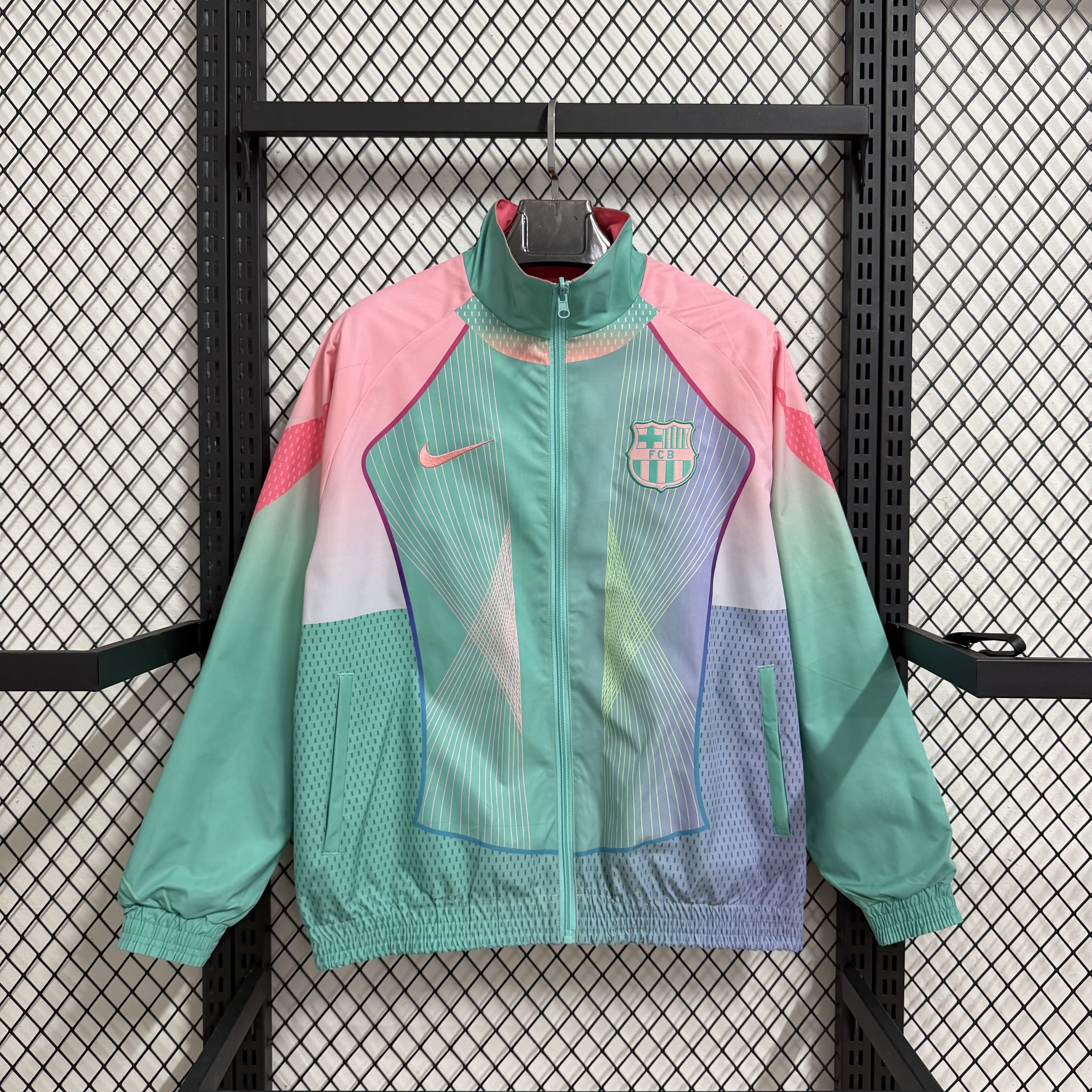 25-26 Basarona Pink Green Special Edition Double sided Waterproof Windbreaker