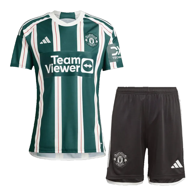 23-24 Manchester United Away Whole Kit Jersey+Shorts+Socks