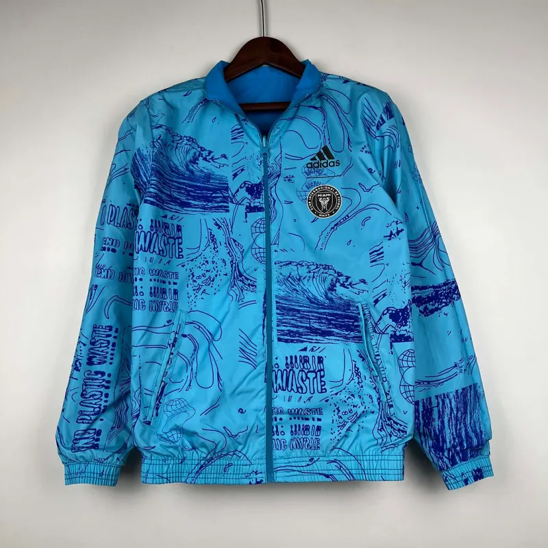 2023-2024 Inter Miami Reversible Windbreaker Blue Soccer Jersey 1:1 Thai Quality