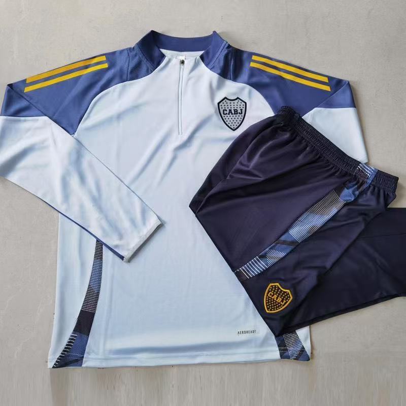 Boca Juniors 2025-26 Training Set Light Blue Half-Zip Top + Navy Pants AEROREADY