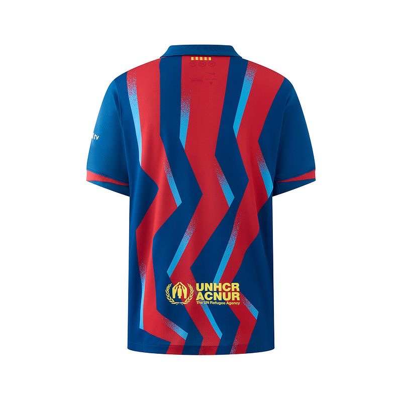 FC Barcelona 2025-26 Home Jersey – Red Blue Zigzag Graphic – Nike – Spotify Sponsor