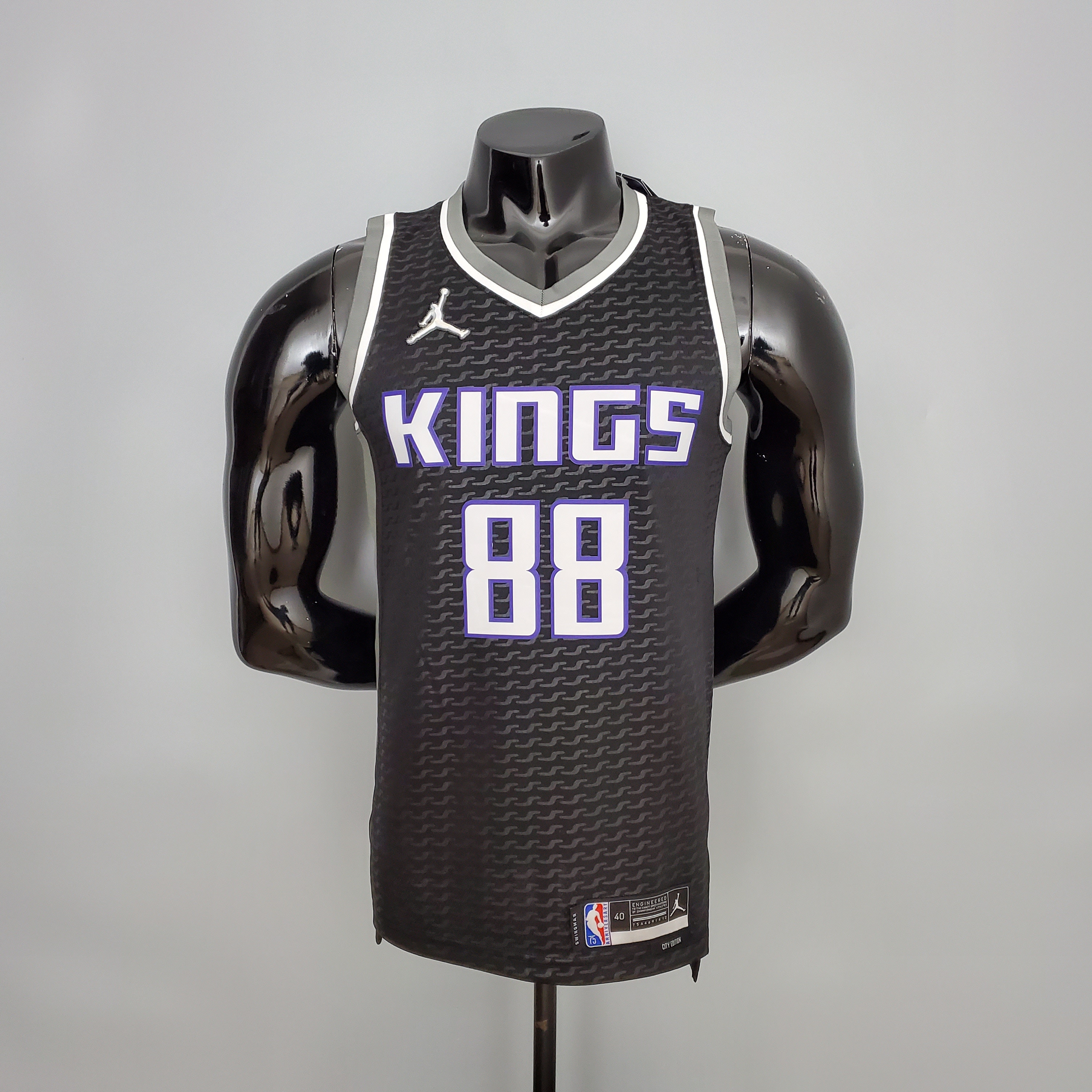 Neemias Queta Sacramento Kings 75th Anniversary Swingman Jersey Black