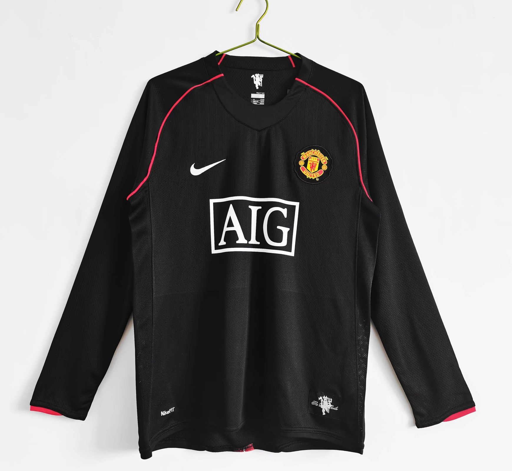 07-08 Retro Long Sleeve Manchester United Third  Away Soccer Jersey