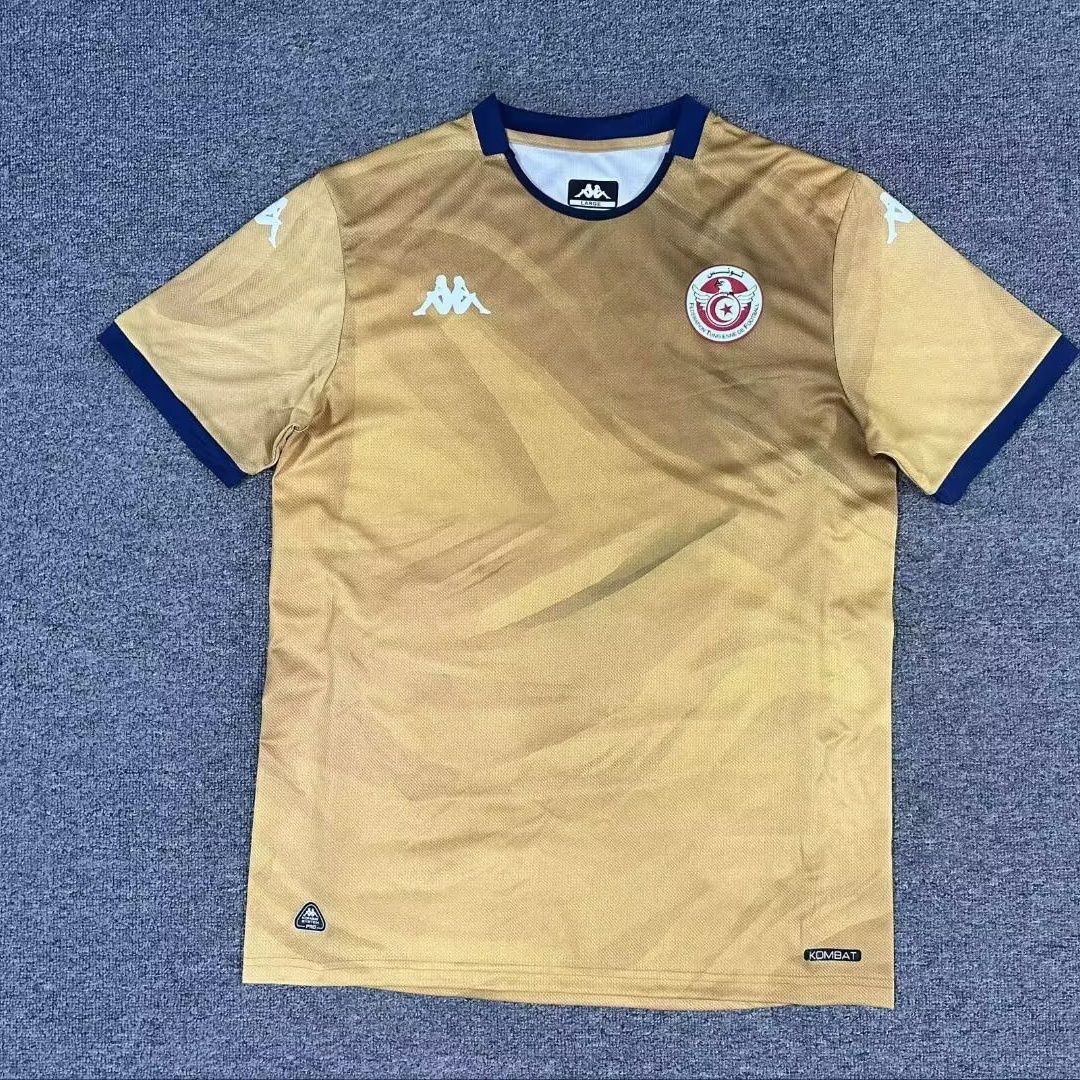 Tunisia 2025-26 Second Away Jersey – Kappa Gold & Navy Edition