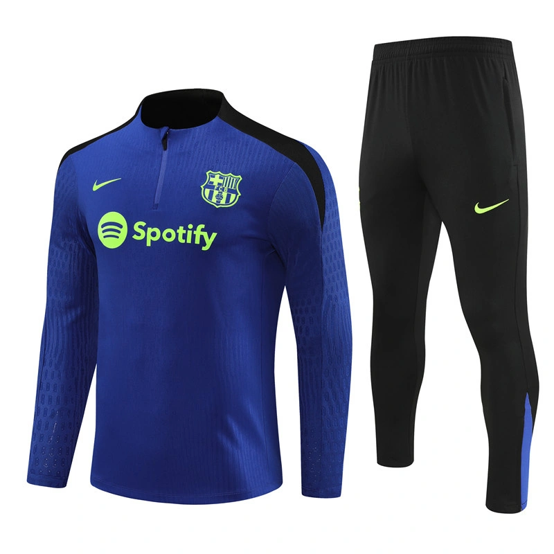 24-25 Barcelona Long Sleeve Kits Blue Training Suits Football