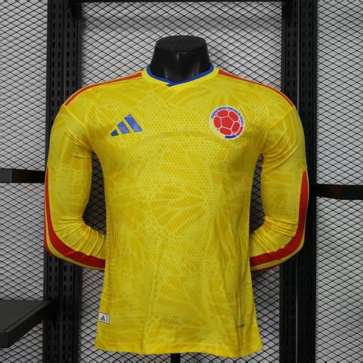 Colombia 2026 World Cup Home Jersey Player Version – Long Sleeve Yellow Performance Kit