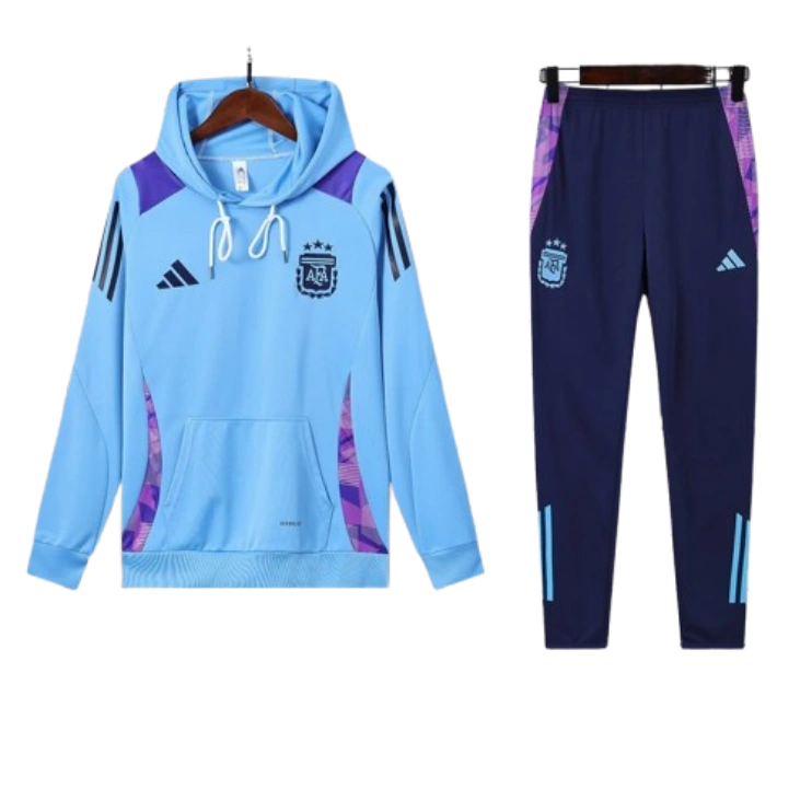Adidas Argentina Nation 2024-25 Hooded Blue Training Tracksuit Kit