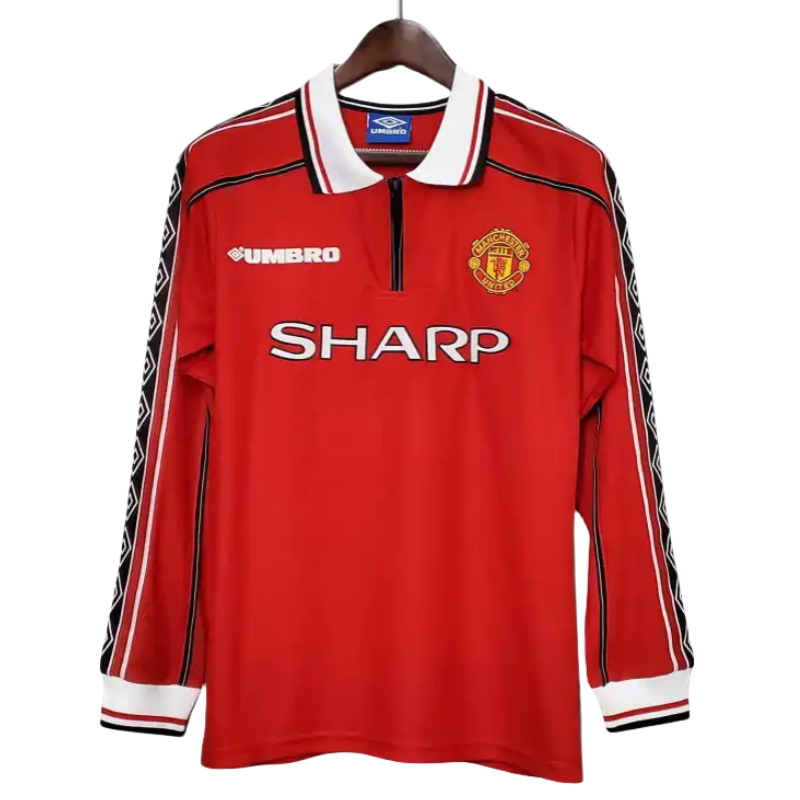 1998-00 Manchester United Retro Jersey Home Long Sleeve