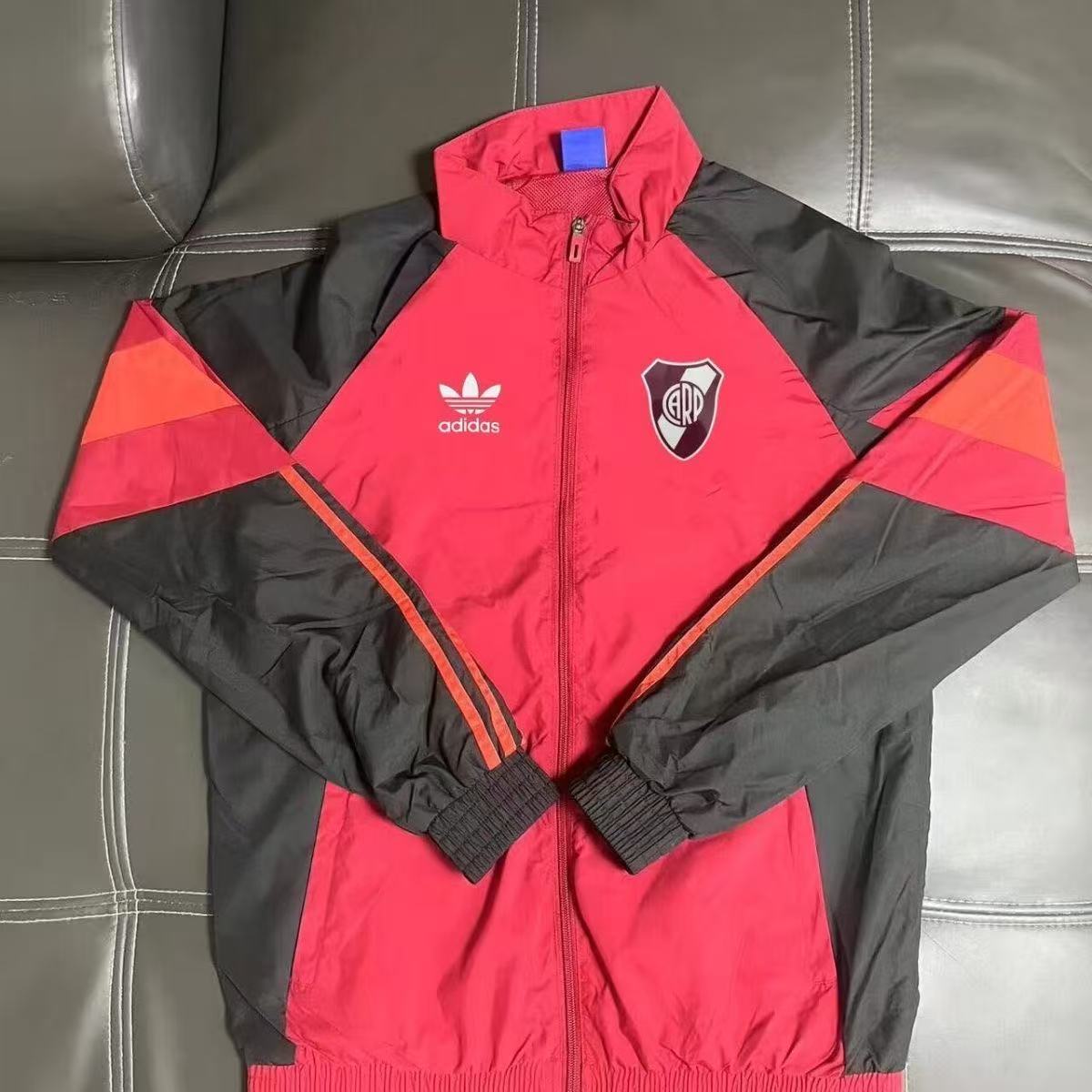 River Plate Retro Track Jacket | Adidas Originals Red Black Windbreaker