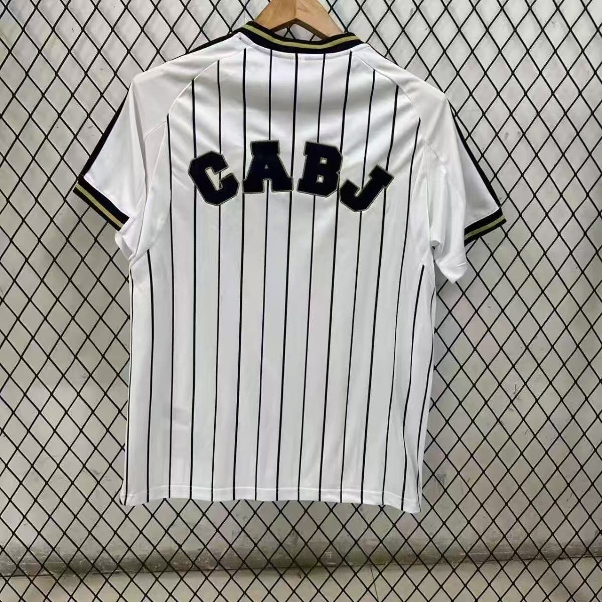 Boca Juniors 2025/26 Third Jersey – White Pinstripe Baseball Style | Fan Version Short Sleeve