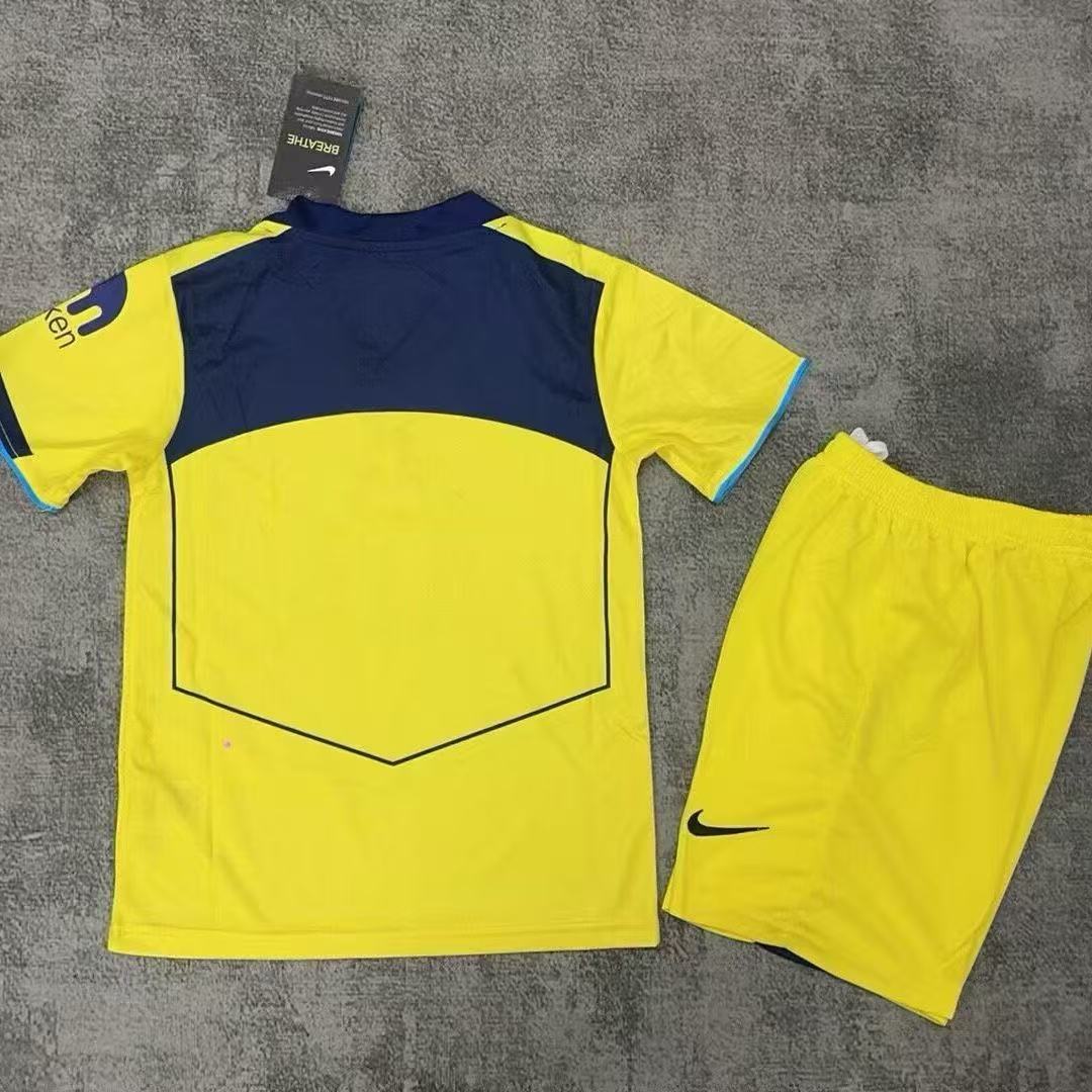 Tottenham Hotspur 25/26 Kids Away Jersey & Shorts Set Yellow Blue Retro Style | Nike Official