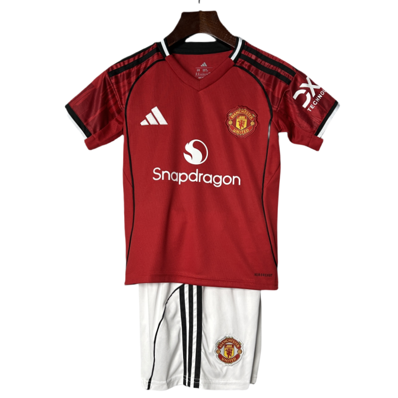 Kids Manchester United Home Soccer Kits 25-26