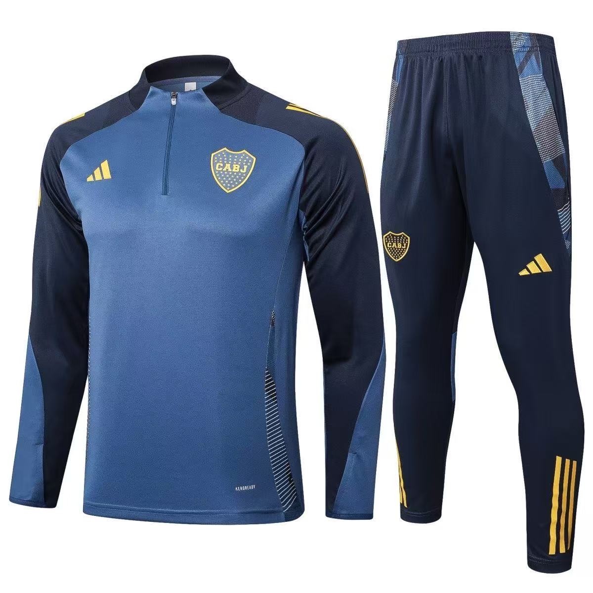 Boca Juniors 2025-26 Navy Blue Training Set Half-Zip Top + Pants AEROREADY
