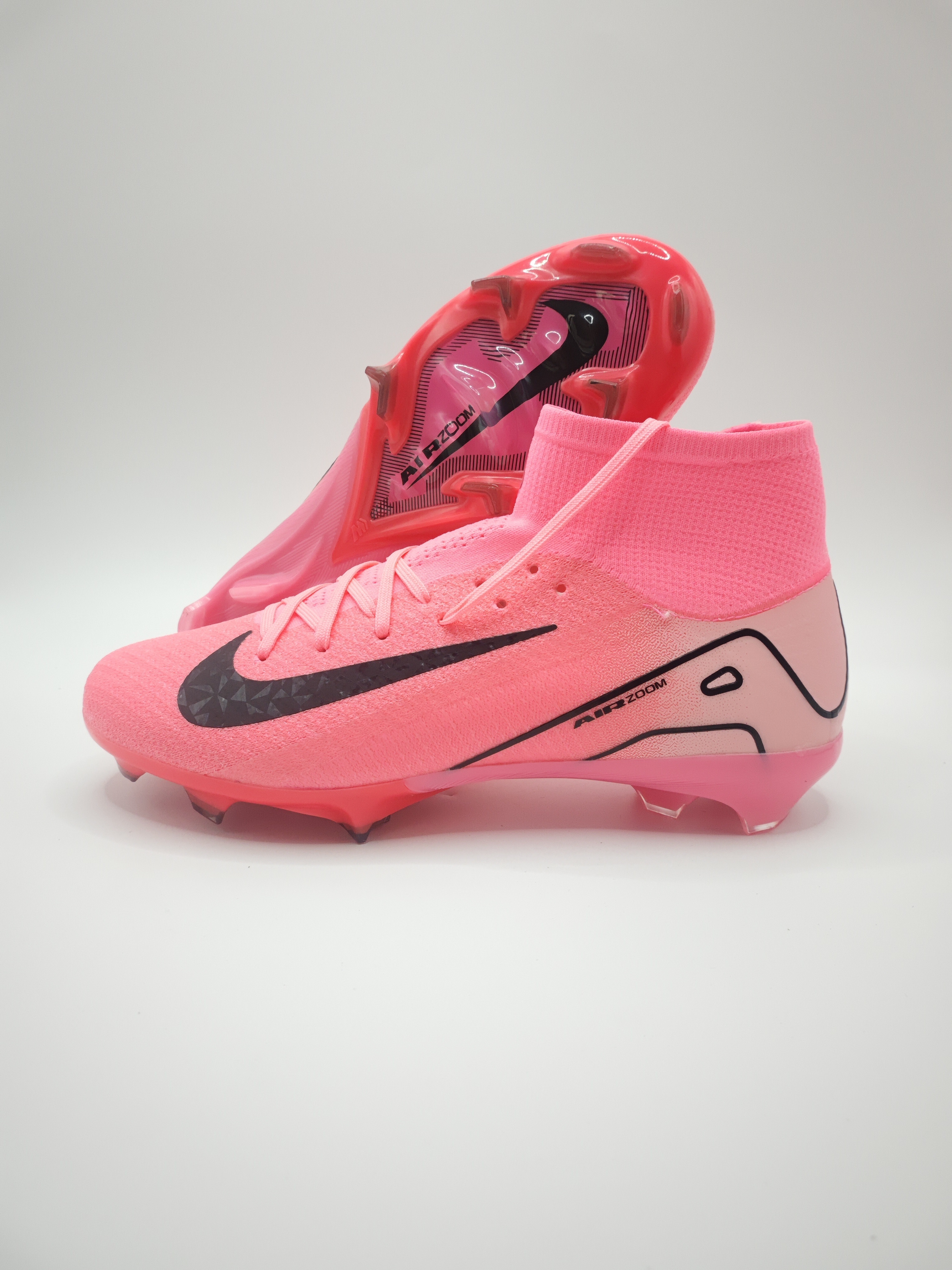 Nike Mercurial 16 FG Soccer Cleats with Built-in Bonded Pack: Full Air Cushion for All-Match Comfort, Waterproof Knit for Wet Pitches