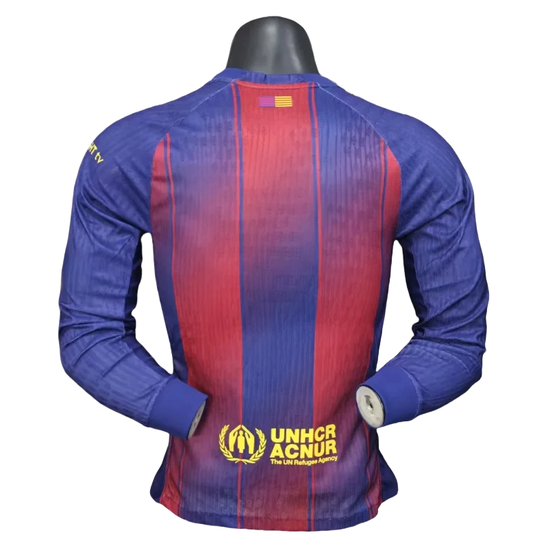 Barcelona Home  Long Sleeve soccer jerseys 2025-26  Player Version