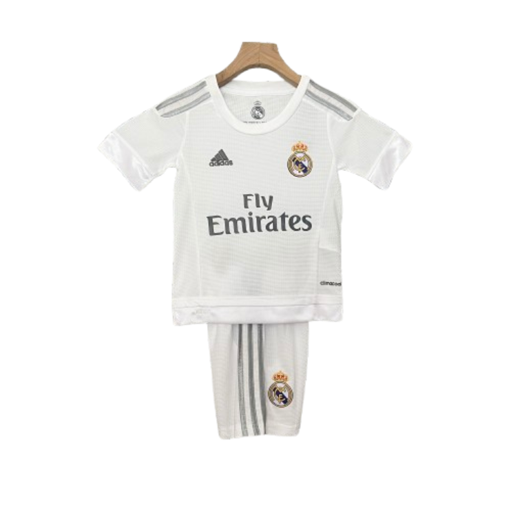 Real Madrid 15-16 Home Retro Kids Kits Children Sets Football Jersey