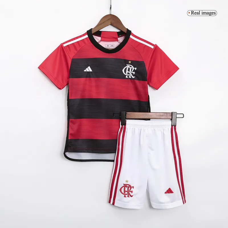 Kids CR Flamengo 2023/24 Home Jersey Kit Replica