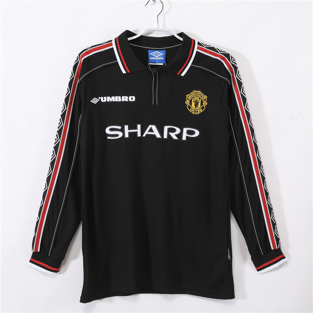 Manchester United Home Retro Long Sleeve Jersey 1998/99 Black Version