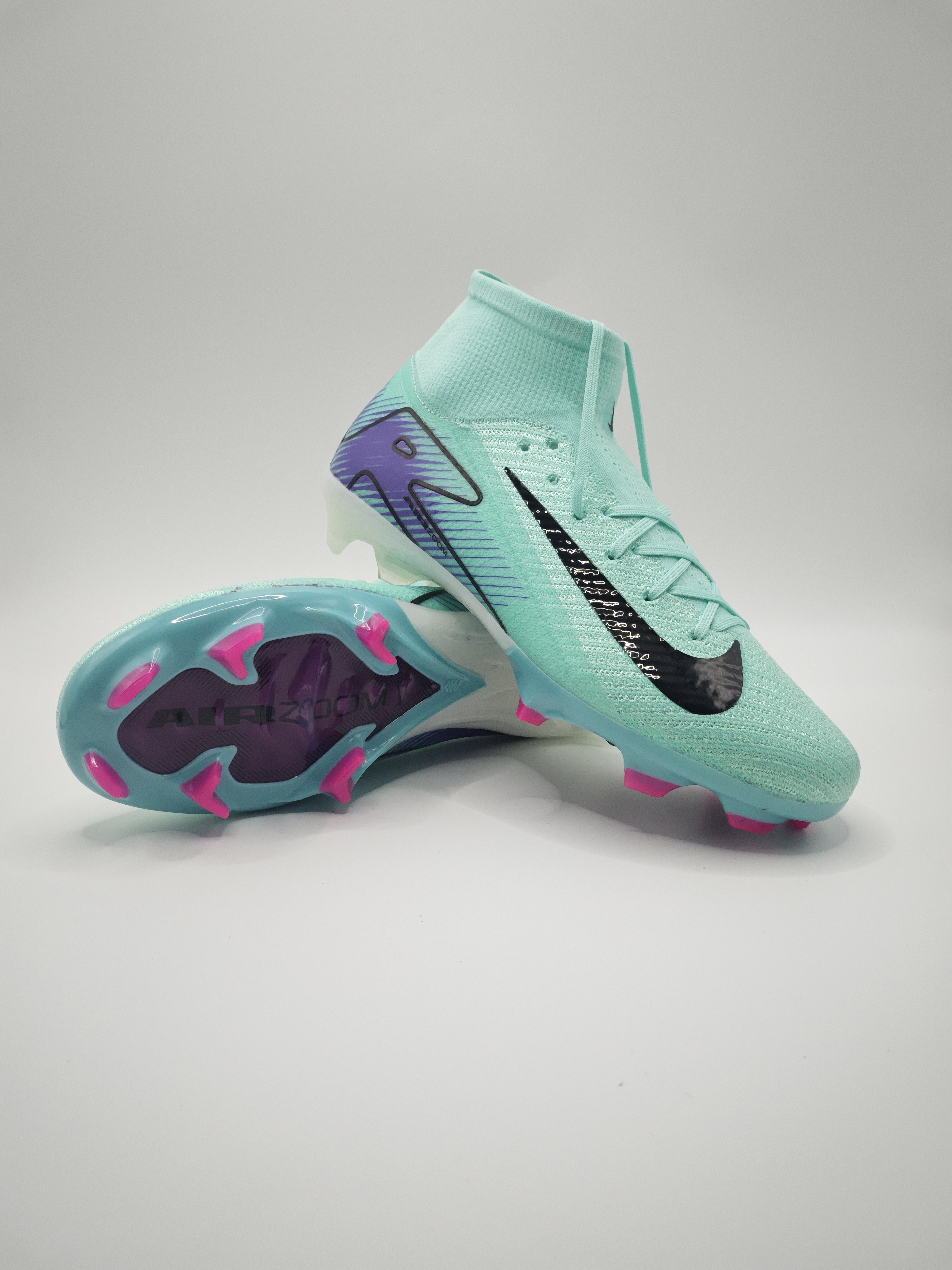 Nike Mercurial 16 FG Soccer Cleats with Built-in Bonded Pack: Full Air Cushion for All-Game Comfort, Waterproof Knit for Rainy Pitches