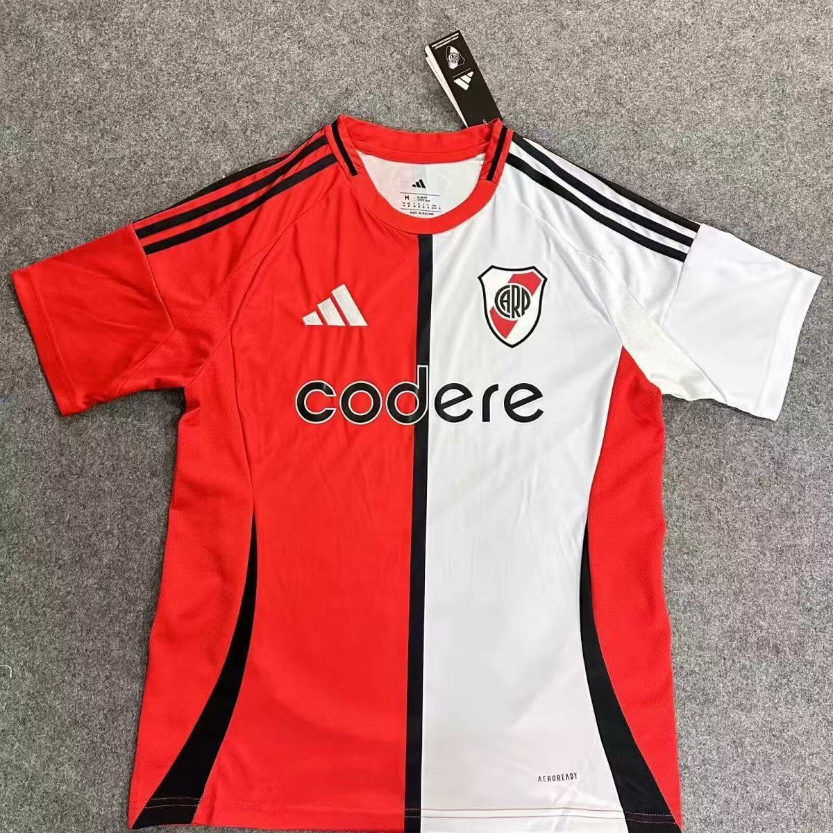 River Plate 2025/26 Away Jersey Red White Split Design | Adidas AEROREADY Fan Version