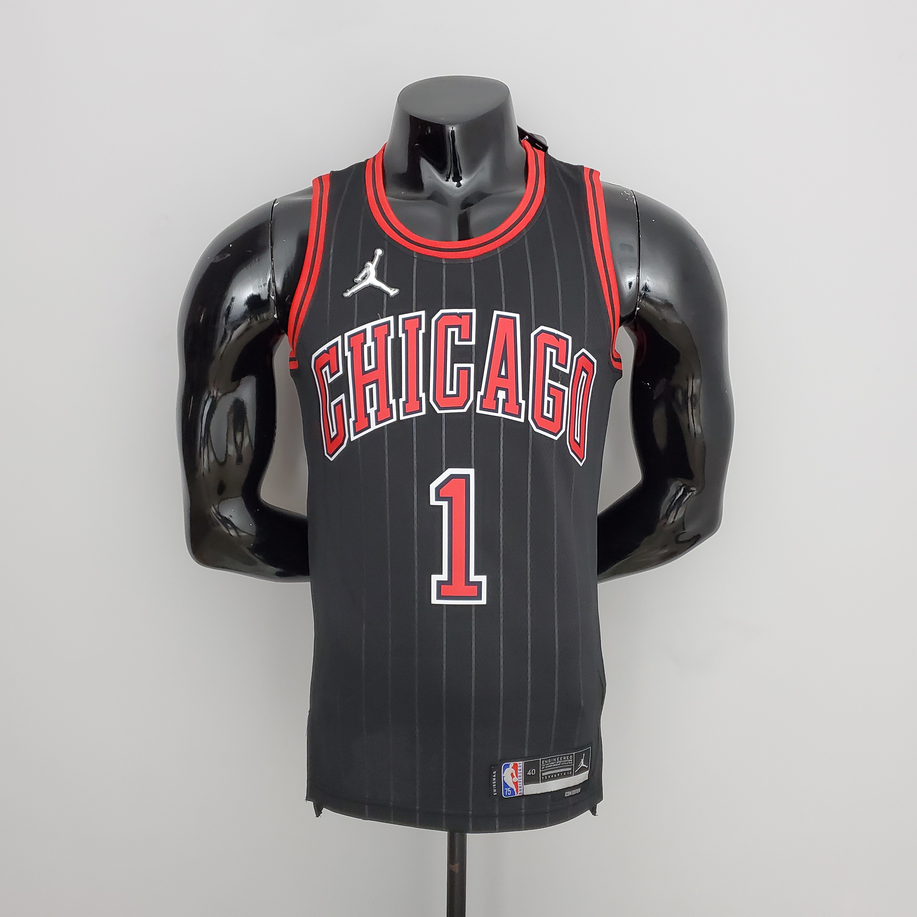 Derrick Rose Chicago Bulls 75th Anniversary Swingman Jersey Flyers Black