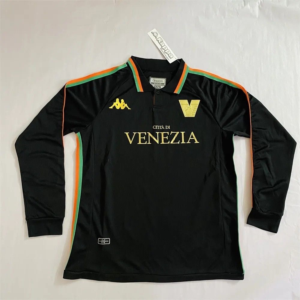 Venezia FC 2022/23 Long Sleeve Home Jersey – Black Gold Retro Style