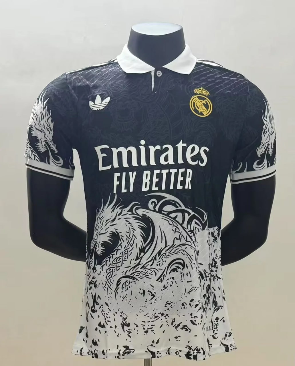 Real Madrid White Dragon Pattern Player Jersey 25/26