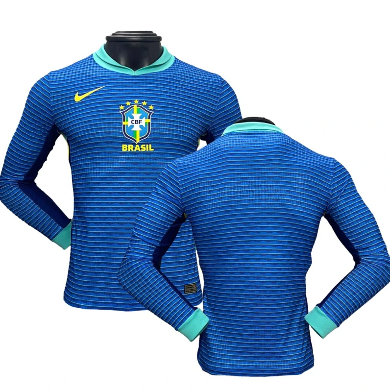 Nike Authentic Soccer Jersey Brazil Away Shirt Long Sleeve 2024