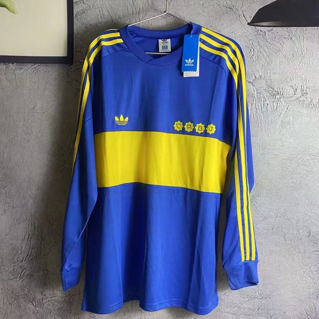 Boca Juniors 1981/82 Retro Long Sleeve Jersey Adidas Originals Blue Yellow CABJ