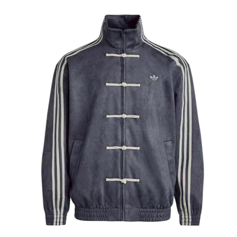 Adidas Three-Leaf Clover Unisex Classic New Chinese Style Suede Jacket
