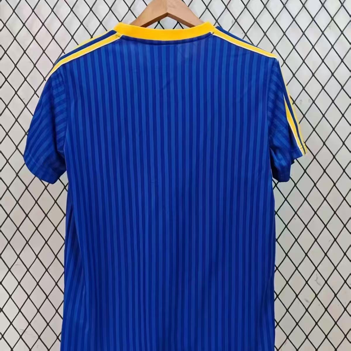 Boca Juniors 2025/26 Retro Adidas Originals Shirt Blue Yellow Striped Casual Fan Jersey