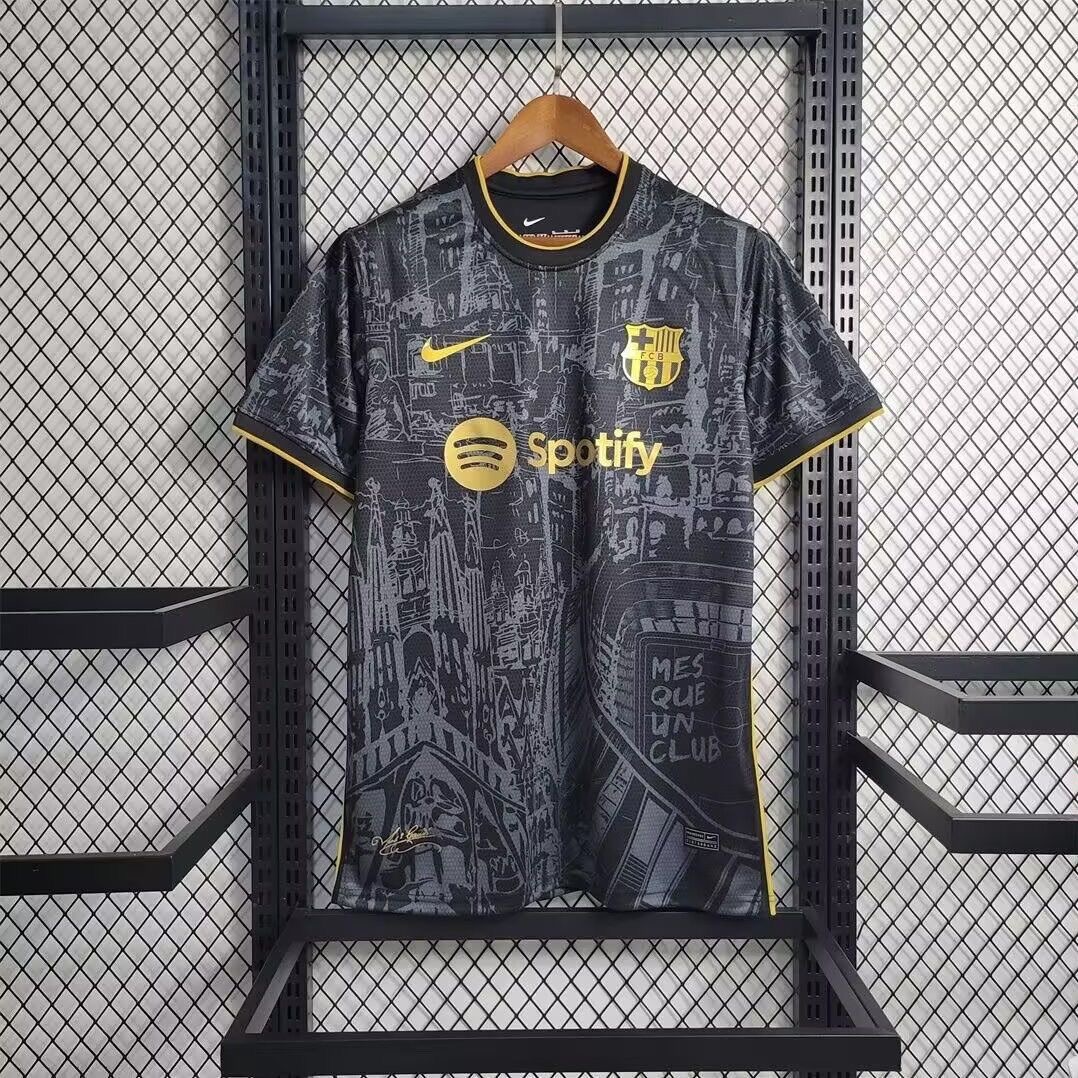 Barcelona Football Shirt 2025 Black and Gold Print Special Edition