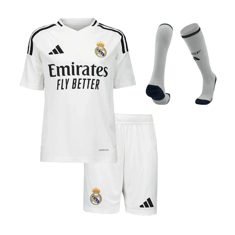 Kids Real Madrid Custom Home Full Soccer Kits 2024-25