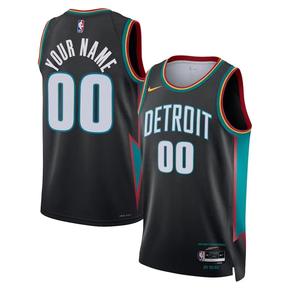 Hot press printing: Pistons Team No.00 Durham custom basketball uniform