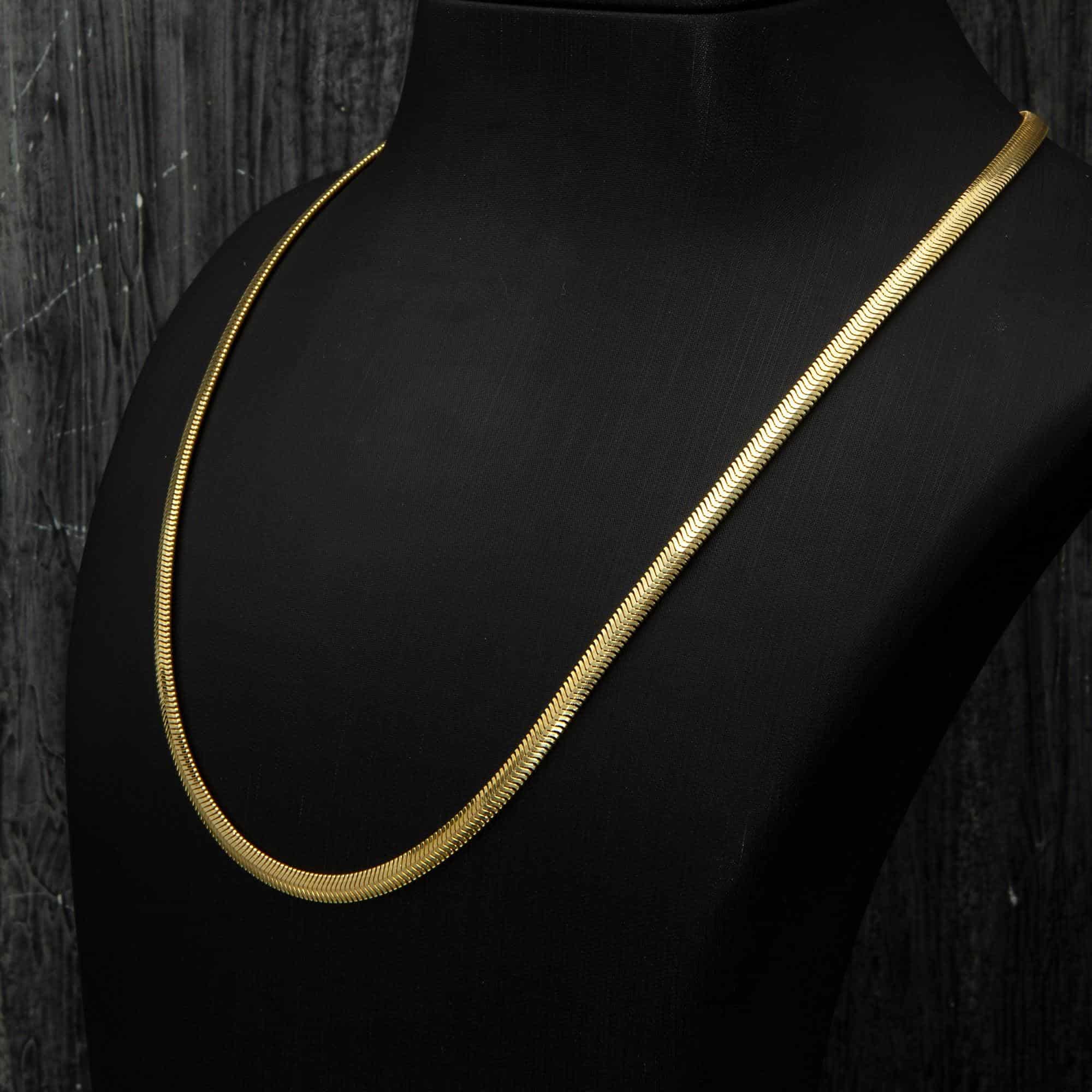 Herringbone Gold-Plated Necklace Chain