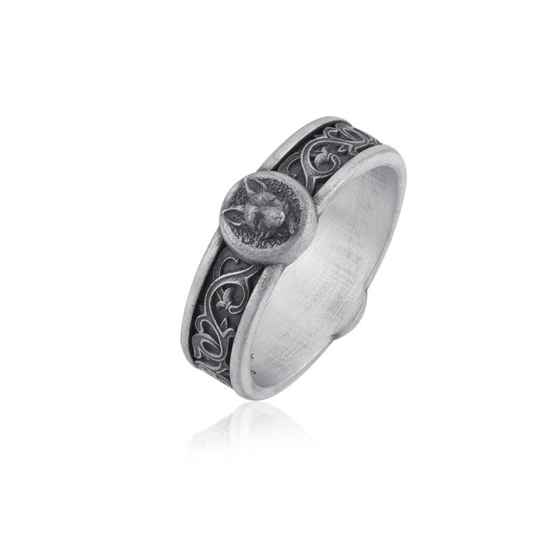 Fox Head Band Ring