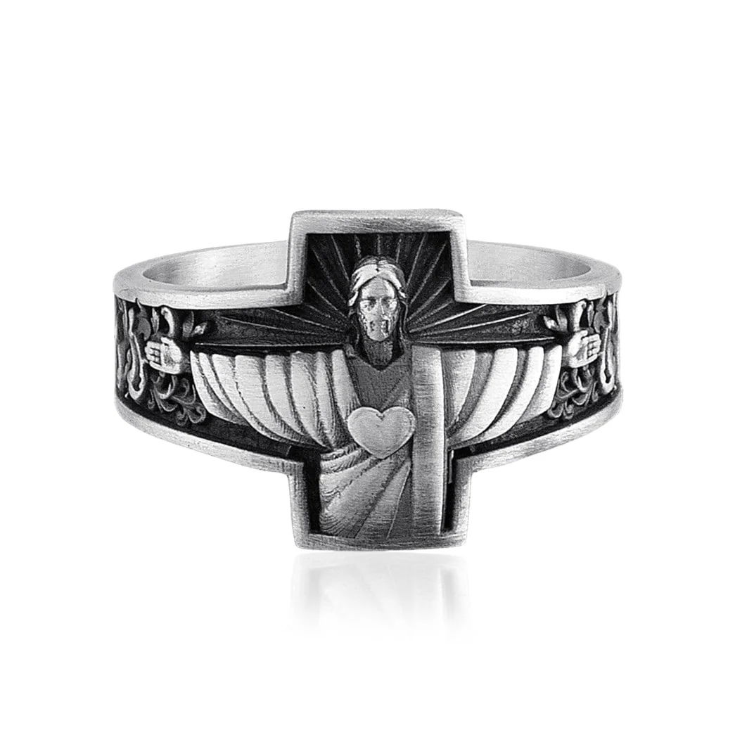Blessed Savior Heart Ring