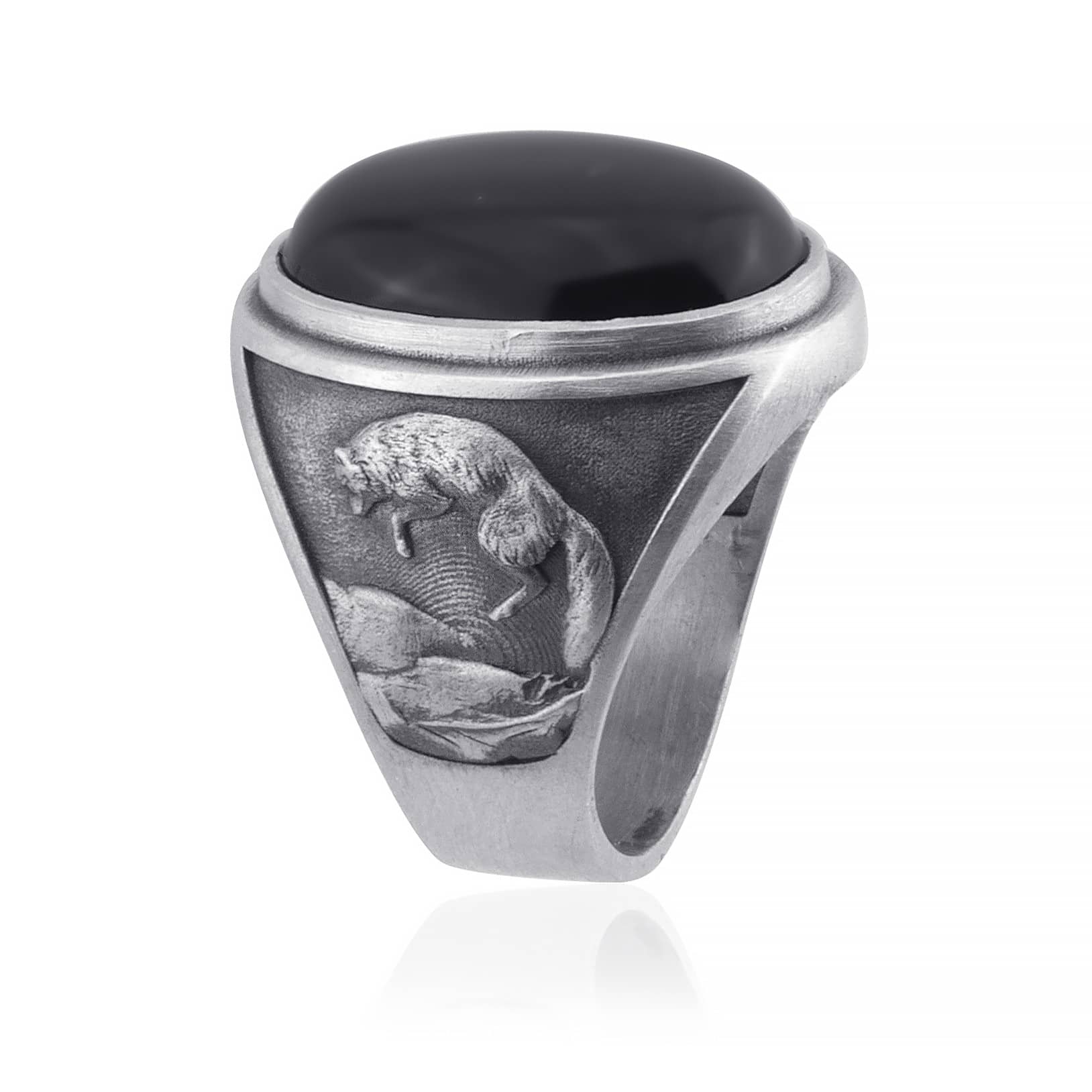 Wolf Onyx Ring