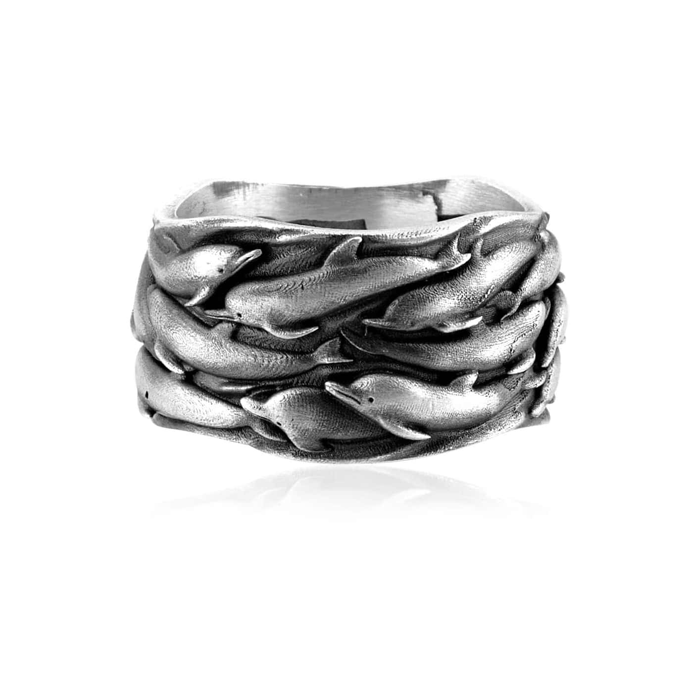 Dolphin Wave Band Ring