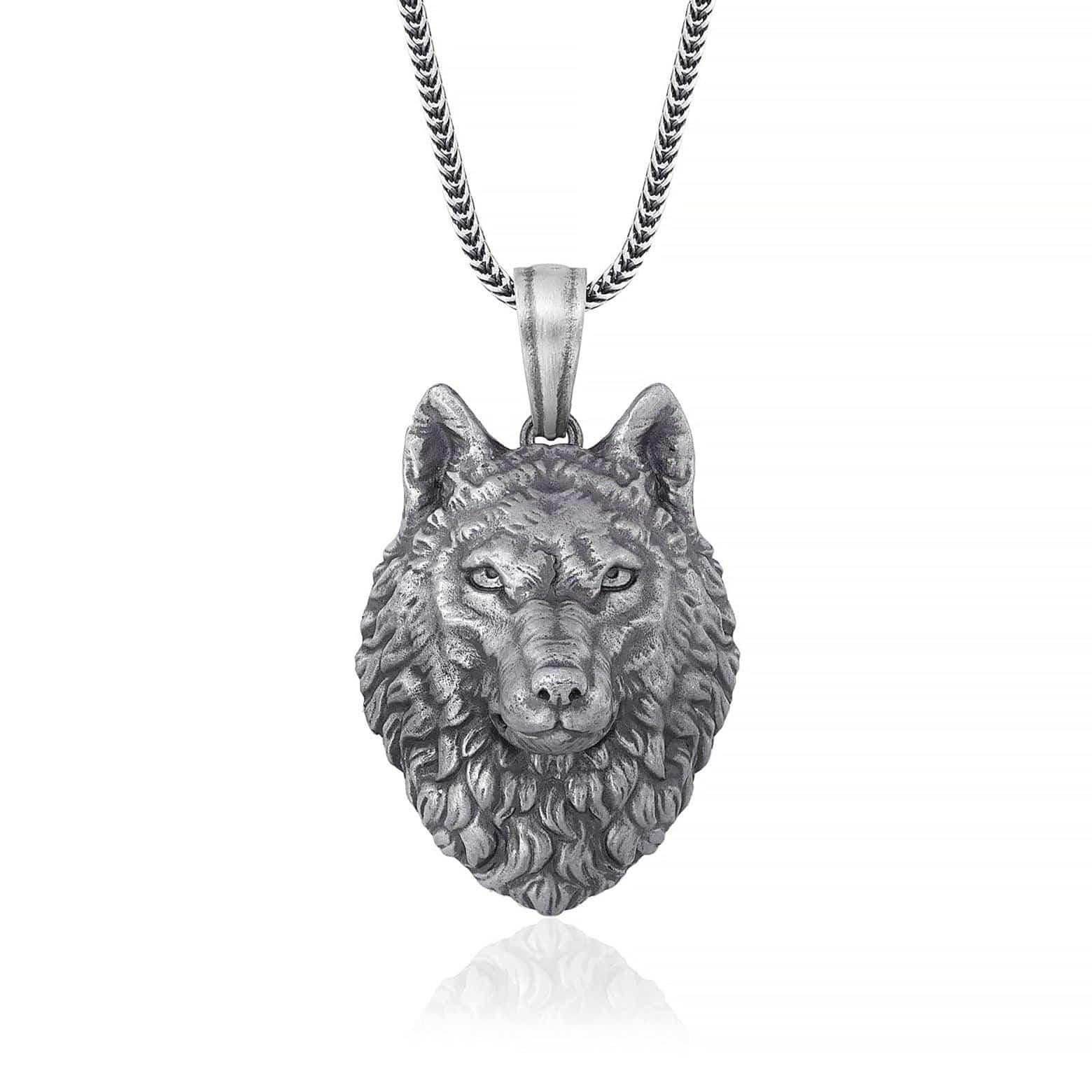 Wild Wolf Head Necklace