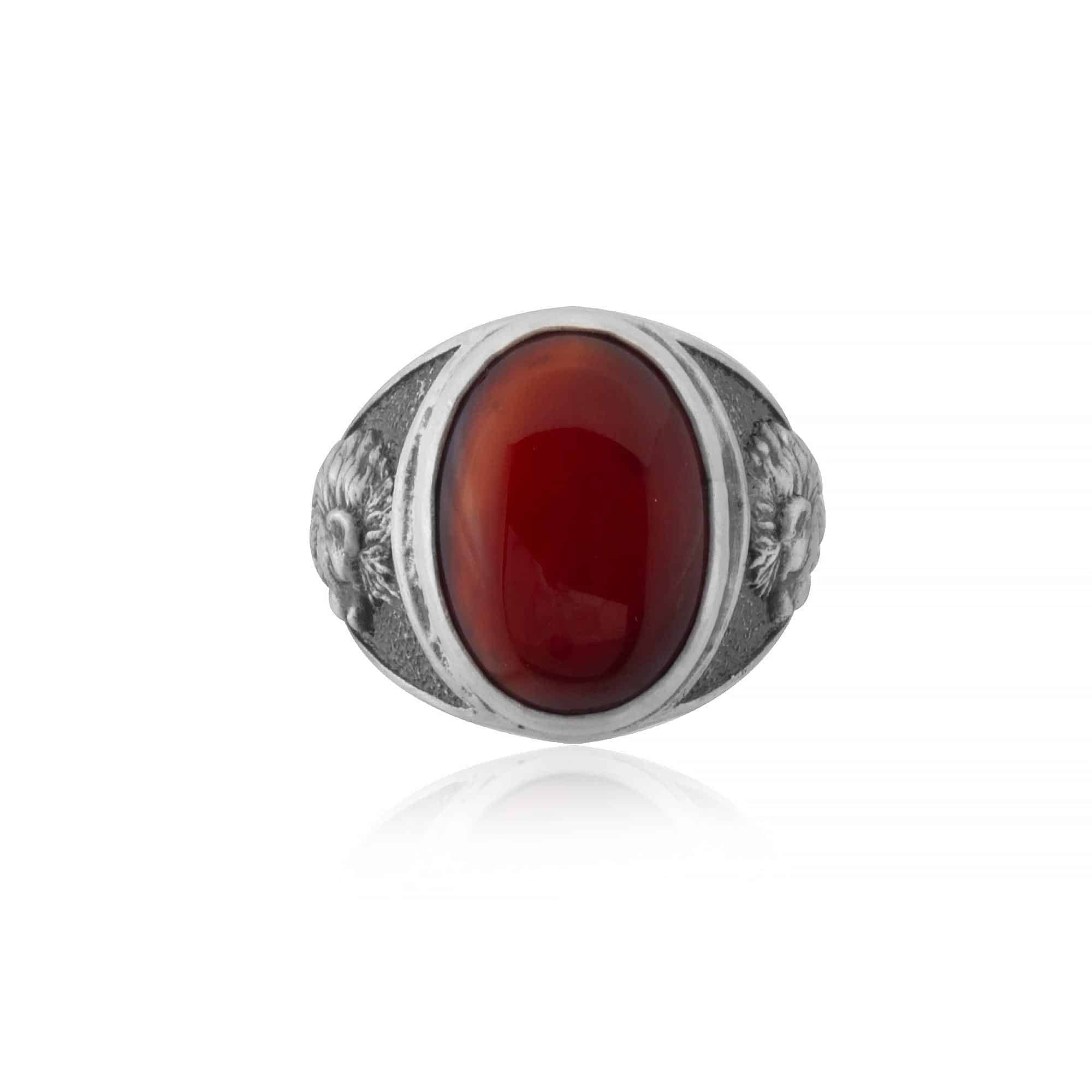 Lion Carnelian Gemstone Ring