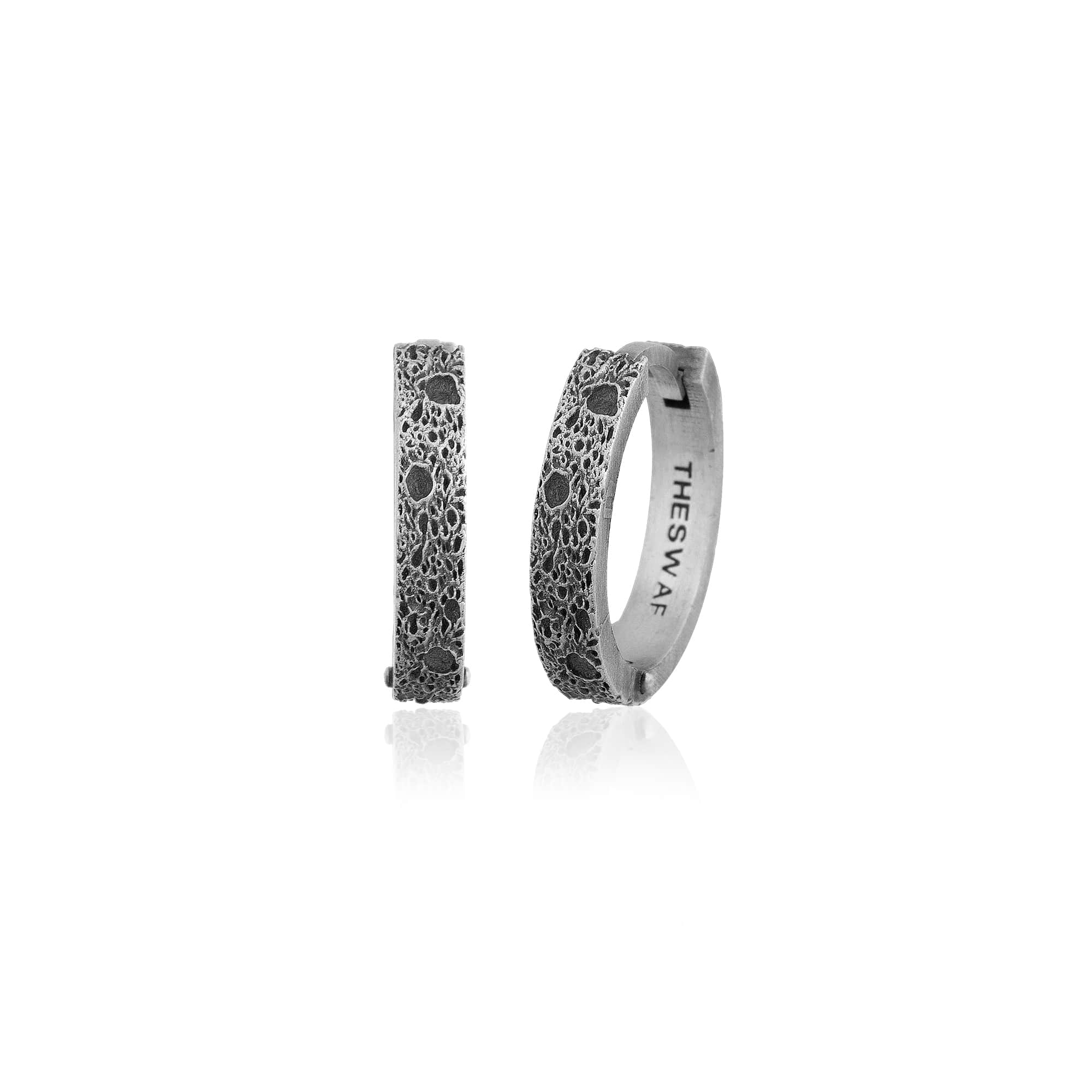 Lunar Crater Textured Hoop Earring