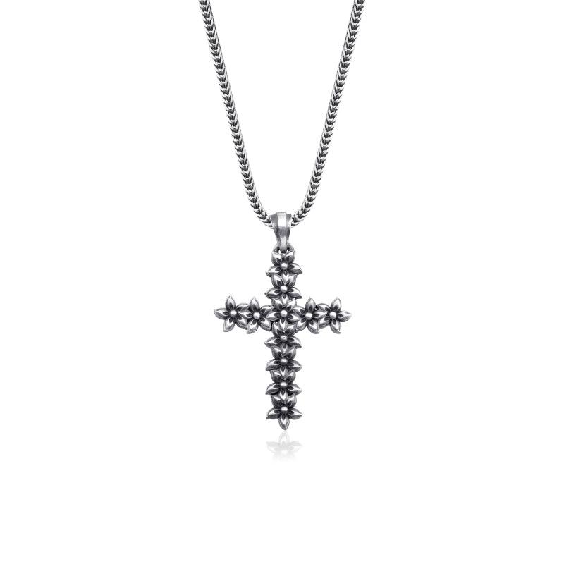 Floral Cross Pendant Necklace