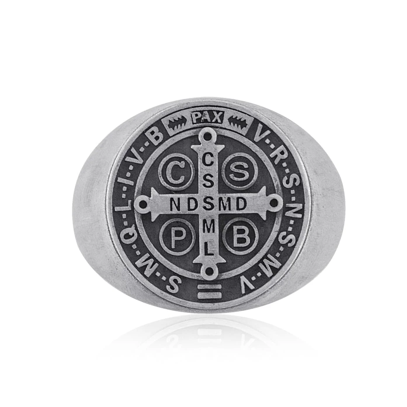 St. Benedict Medal Cross Signet Ring