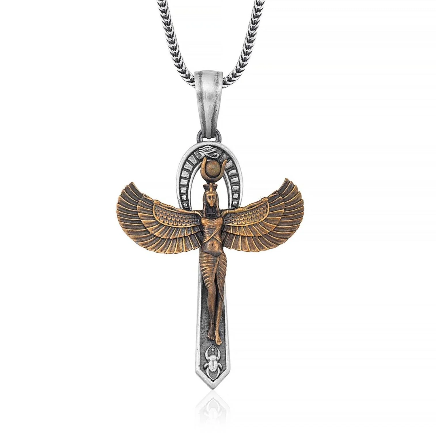 Goddess Isis Bronze Detailed Necklace