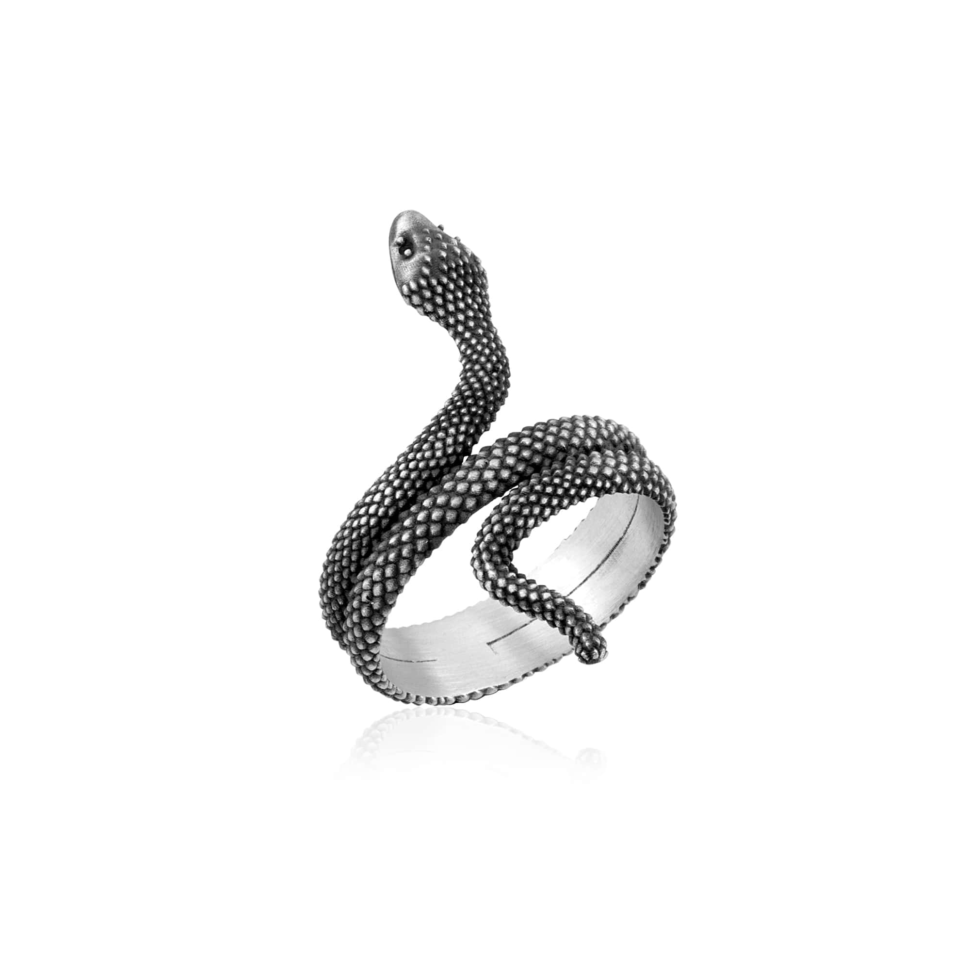 Serpent Wrap Silver Ring