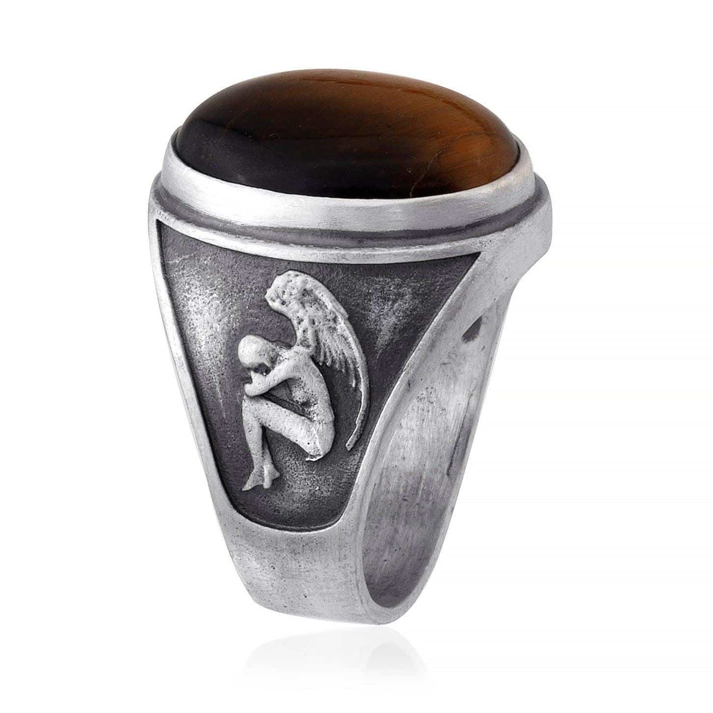 Angel Tiger Eye Gemstone Ring