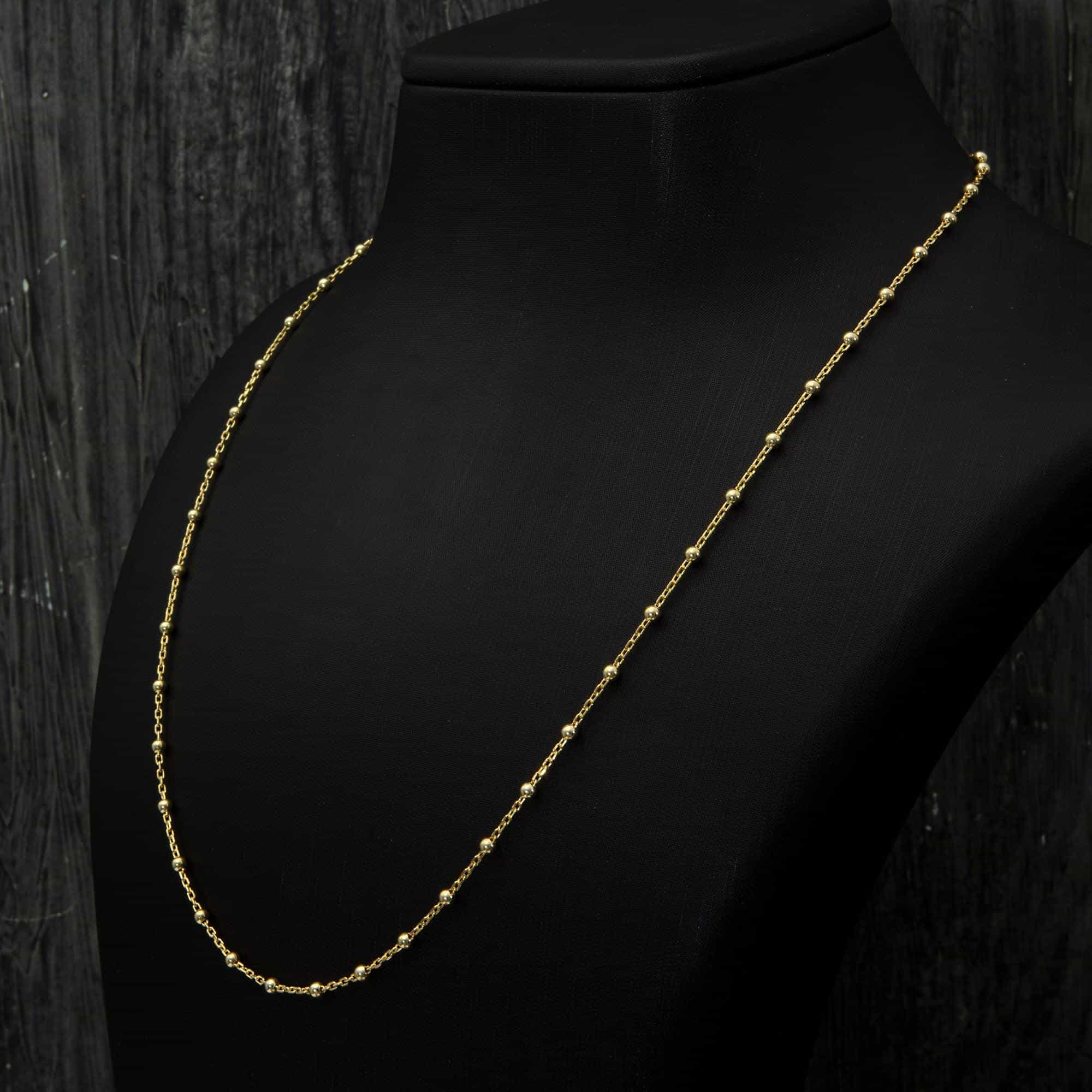 Beaded Gold Chain Necklace