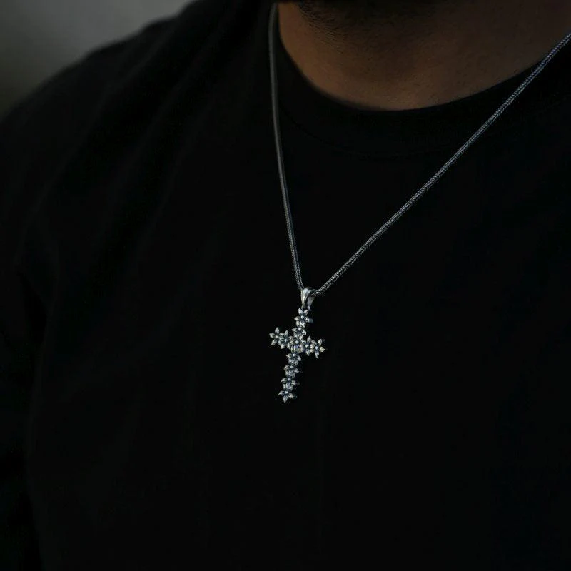 Floral Cross Pendant Necklace